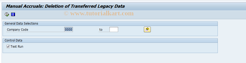 SAP TCode ACEDATADEL - Deletion of Data in the Accrl Engine