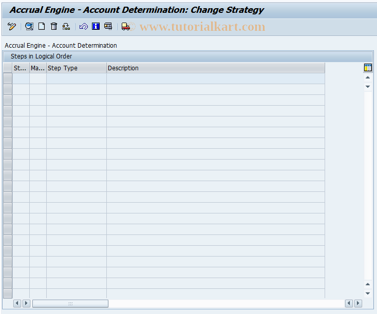 SAP TCode ACEPSADMETASGL - Account Detrmn: Define Single-Step Rule