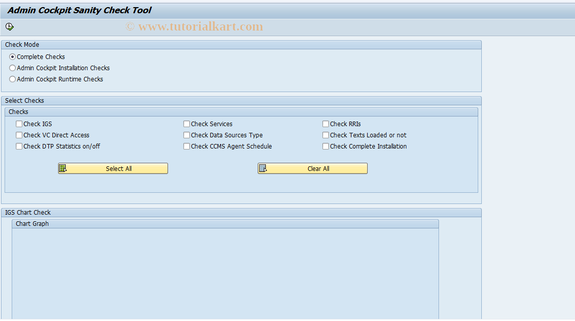 SAP TCode ACPTOOL - for admin cock pit sanity check tool