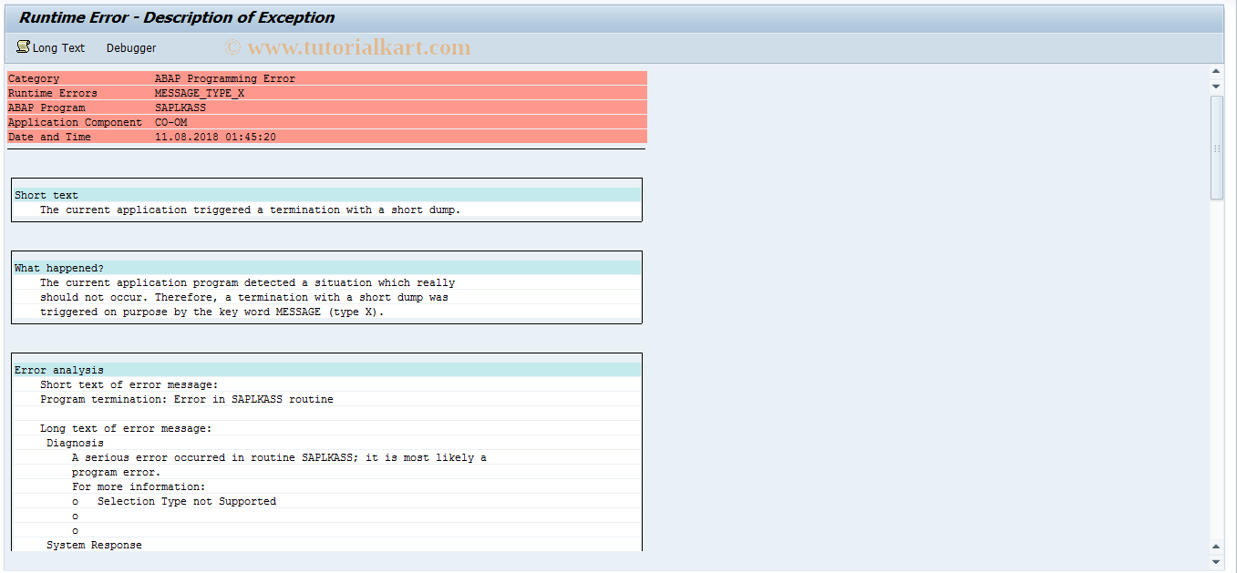 SAP TCode ACTL - INTERNAL: Work List