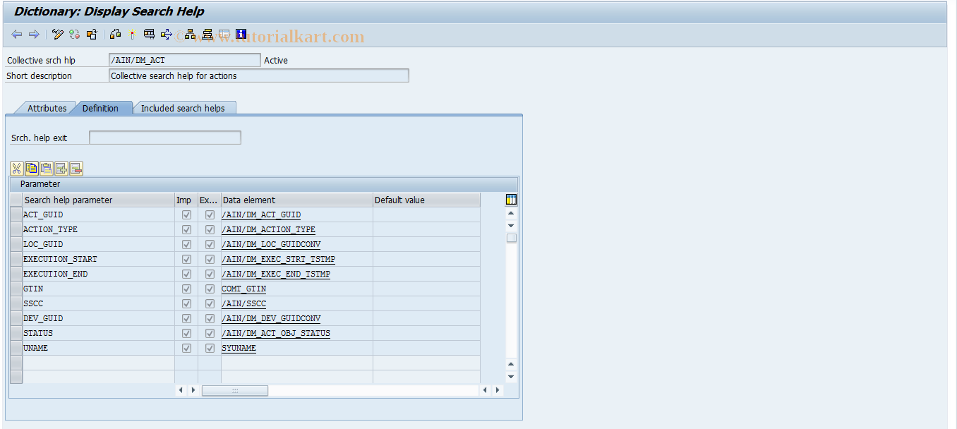 SAP TCode AD20 - Search help maintenance (for IMG)