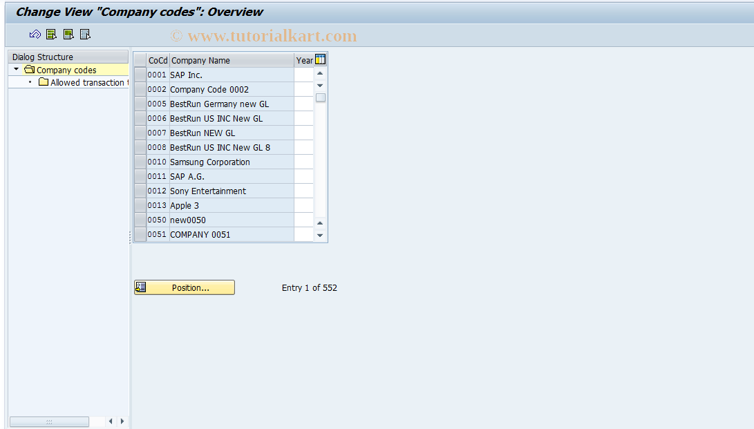 SAP TCode AEUB - Limit transaction types