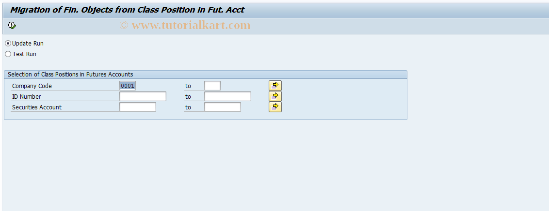 SAP TCode AFO_AP_POS2_MMIG - FO Int.: Class Position in FA - Migration
