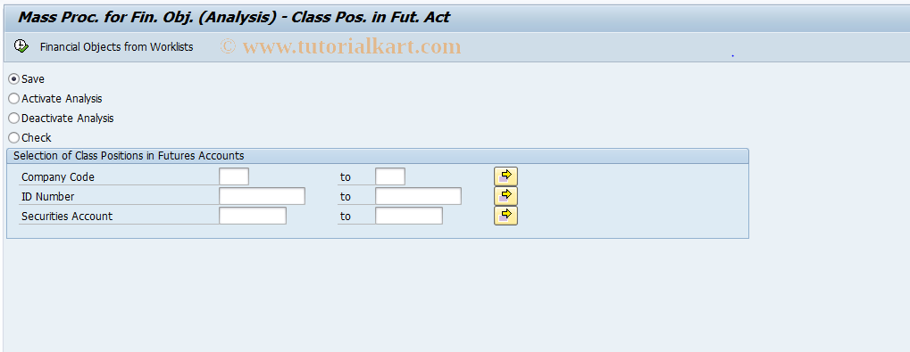SAP TCode AFO_AP_POS2_MUPD - FO Int.:Class Position in FA - Mass Procurement 