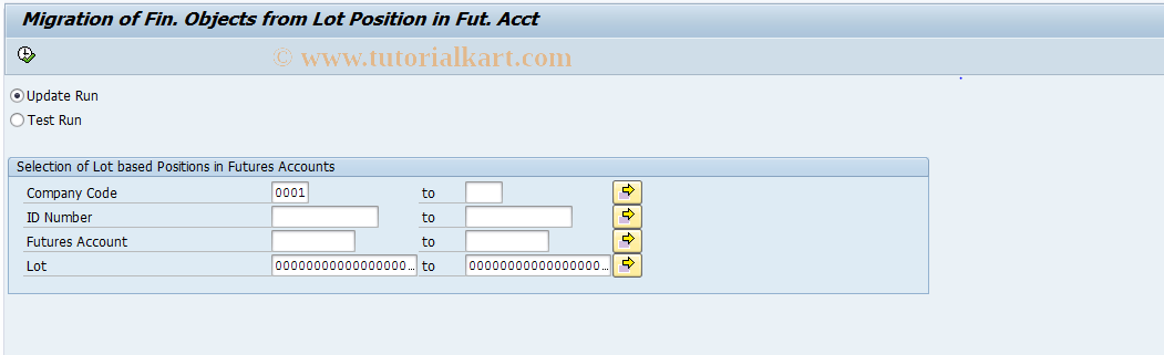 SAP TCode AFO_AP_POS3_MMIG - FO Int.: Lot Position in FA - Migr.