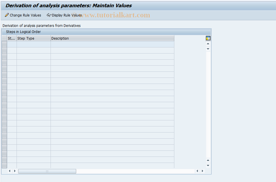 SAP TCode AFO_FOI_RULE_DERIVA - Derivatives: Maintain Rule Entries