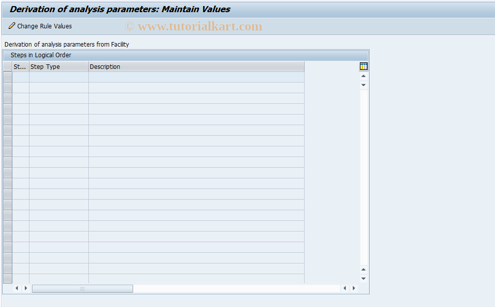 SAP TCode AFO_FOI_RULE_FAZ - Facility: Maintain Rule Entries