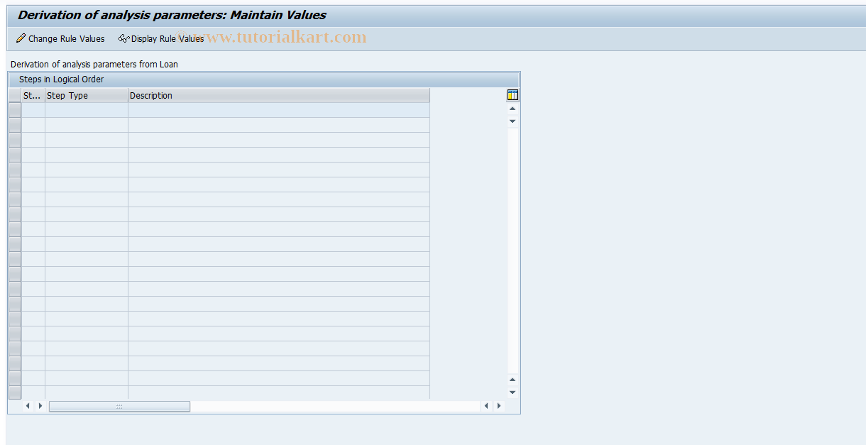 SAP TCode AFO_FOI_RULE_LOAN - Loans: Maintian Rule Entries