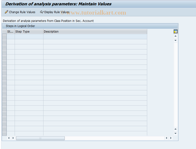 SAP TCode AFO_FOI_RULE_POS1 - Class Position in SA: Define Rule Values