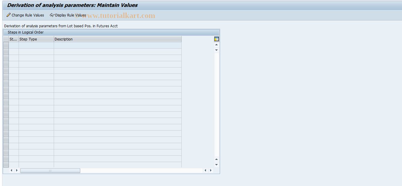 SAP TCode AFO_FOI_RULE_POS3 - Lot Position in FA: Define Rule Values