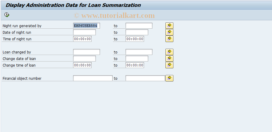 SAP TCode AFO_UPDSAVE_SHOW - Display Admin. Data for Night Run