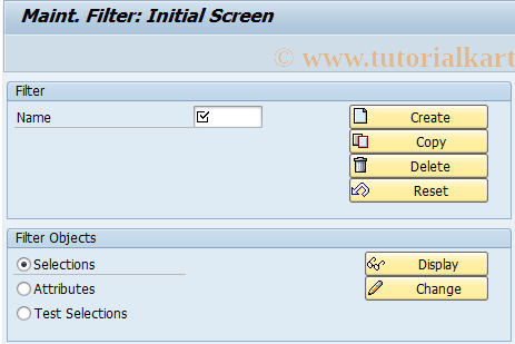 SAP TCode AFWFL - AFWCH: Filter Maintenance