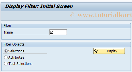SAP TCode AFWFLT - AFWCH: Filter Maintenance