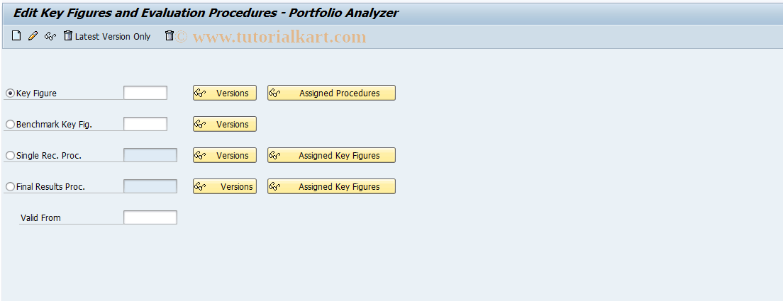 SAP TCode AFWKF_PA - Key Figures and Evaluation Procedures