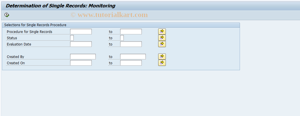 SAP TCode AFWO1 - Single Records Procedure: Monitoring