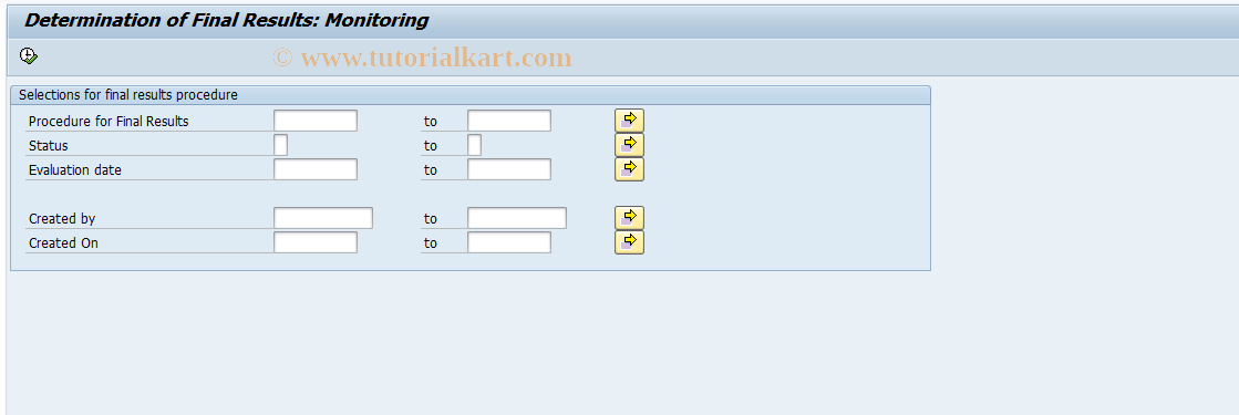 SAP TCode AFWO2 - Final Results Procedure: Monitoring