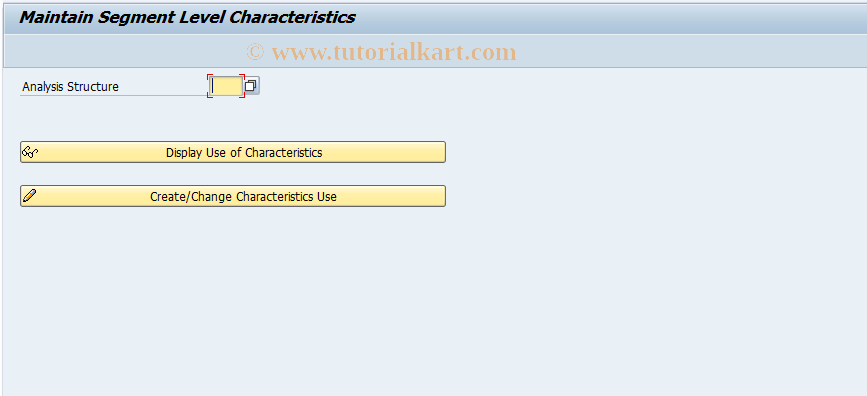 SAP TCode AFWS - Maintain Segment Level Characteristic