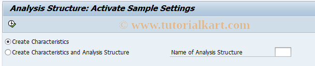 SAP TCode AFW_ACT1 - Anal. Struct.: Activ.Sample Settings