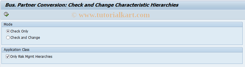 SAP TCode AFW_BP3 - BP Conversion: Character.Hierarchies