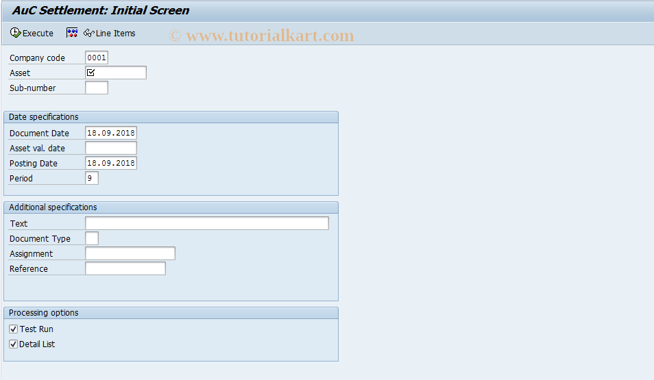 SAP TCode AIBU - Transfer Asset under  Construction 