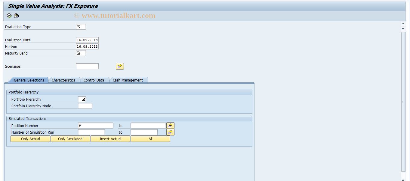 SAP TCode AISFSS - Single Value Analysis: FX Exposure