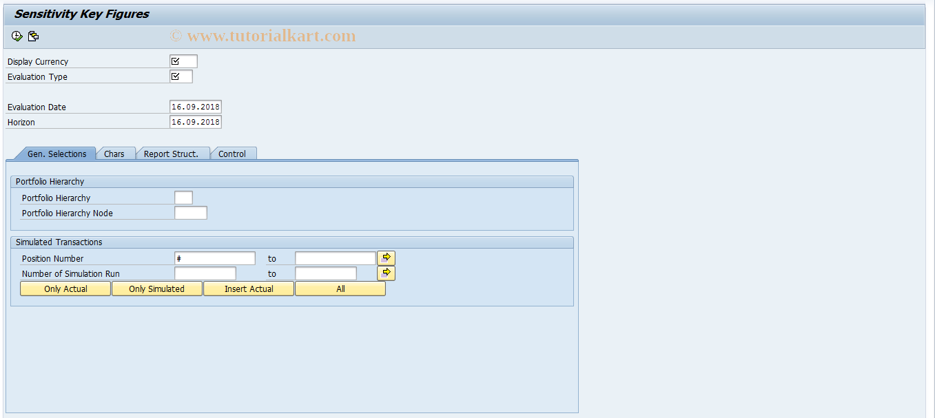 SAP TCode AISS - Single Valuation Analysis - Sensitivities