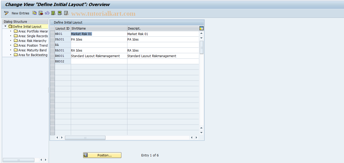 SAP TCode AIS_LAY_DEF - Define Initial Layout