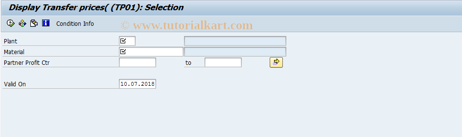 SAP TCode AKE3 - Display Condition