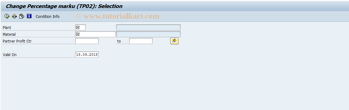 SAP TCode AKE9 - Transfer Prices: Change Overhead