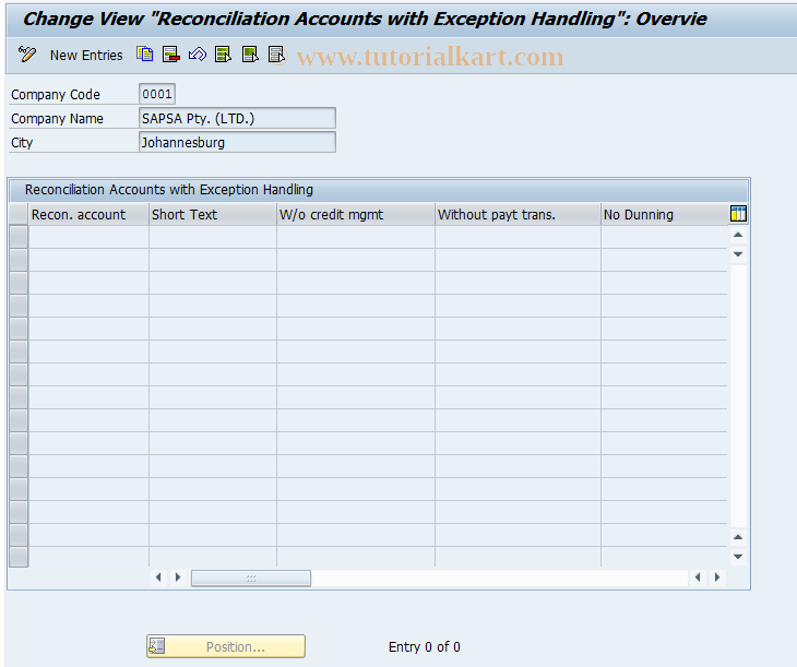 SAP TCode AKOF - C FI Maintain Table TAKOF