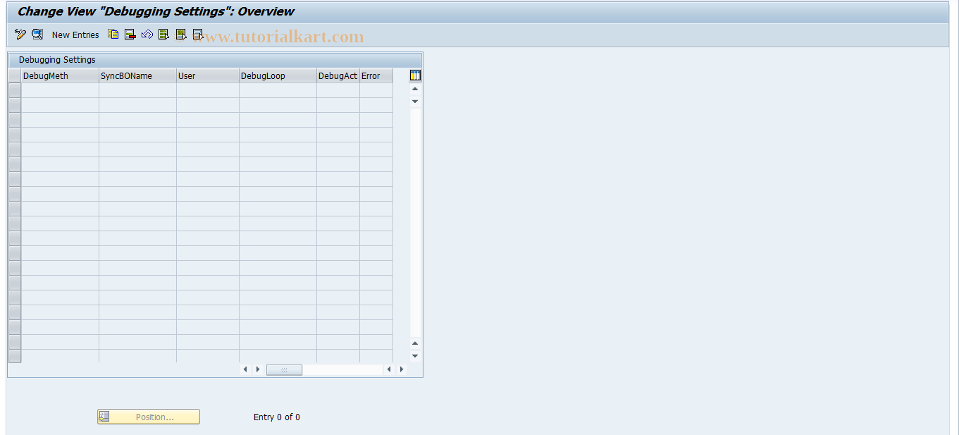 SAP TCode ALM_ME_DEBUG - MAM Debugging Settings