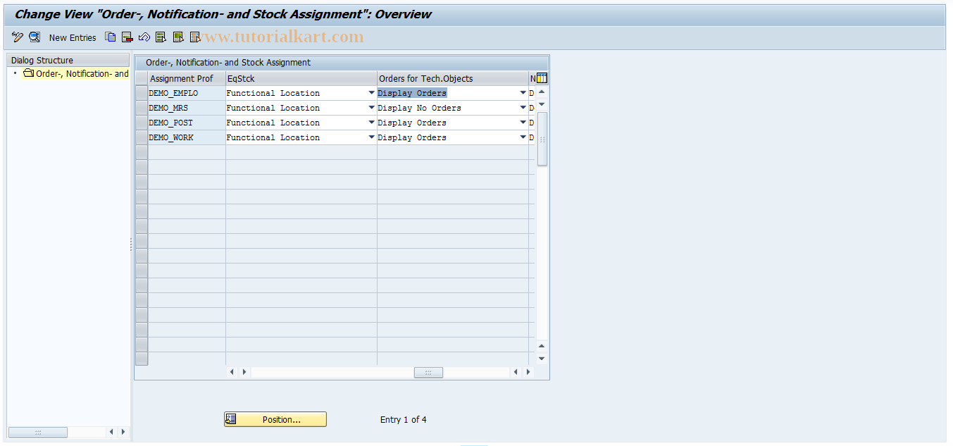 SAP TCode ALM_ME_INVENTORY - Inventory Management Profile