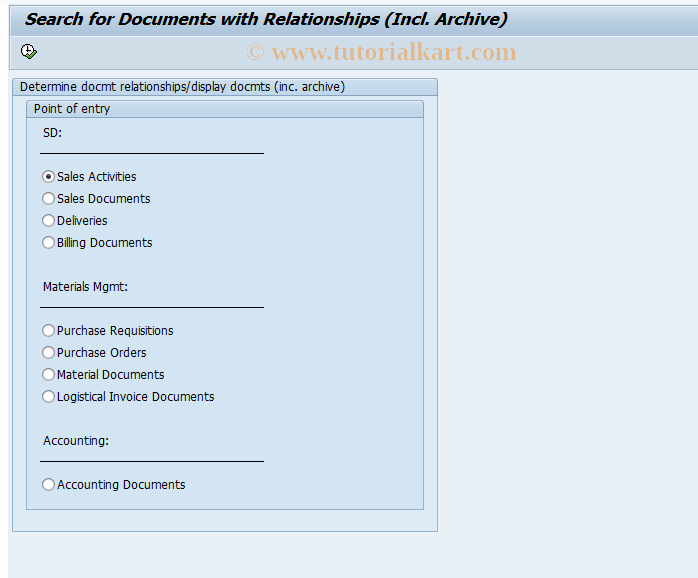 SAP TCode ALO1 - Determine ASH/DOREX Relationships