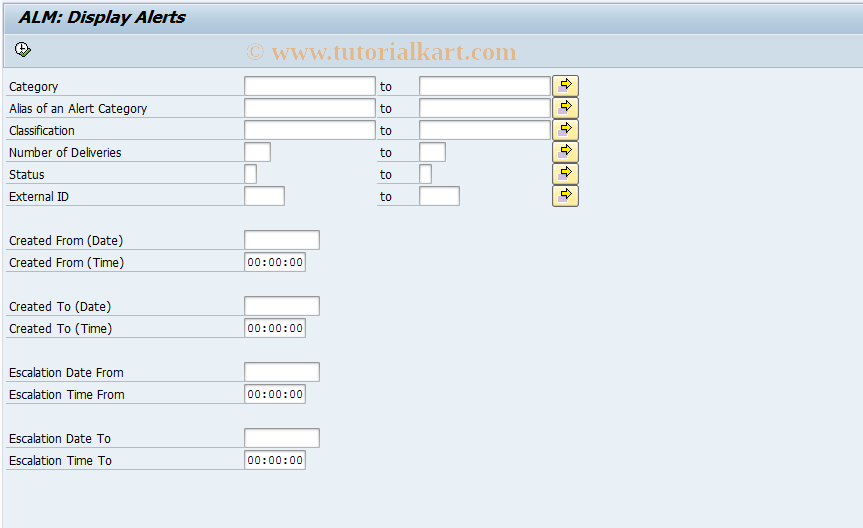 SAP TCode ALRTDISP - Display Alerts