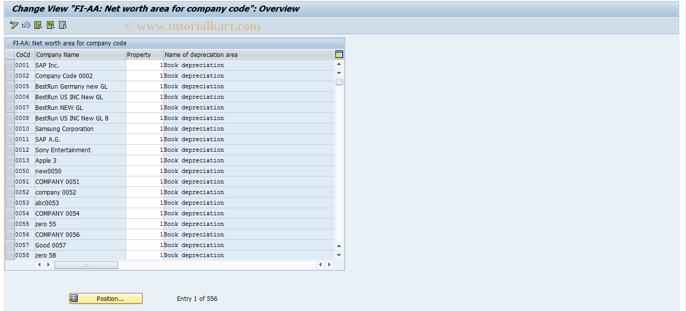 SAP TCode AO31 - Specify Depreciation Area