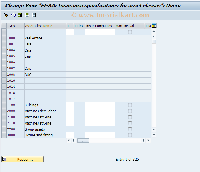 SAP TCode AO41 - Add to insurance specifications