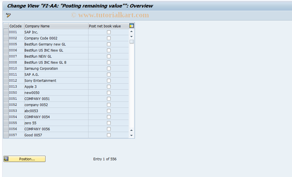 SAP TCode AO72 - Specify posting procedure