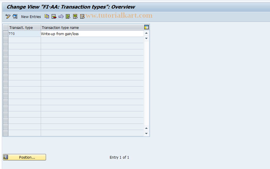 SAP TCode AO82 - Define Transaction Type
