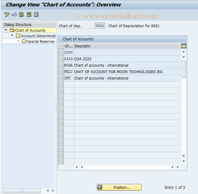 SAP TCode AO99 - Account assignment for Derived depreciation areas