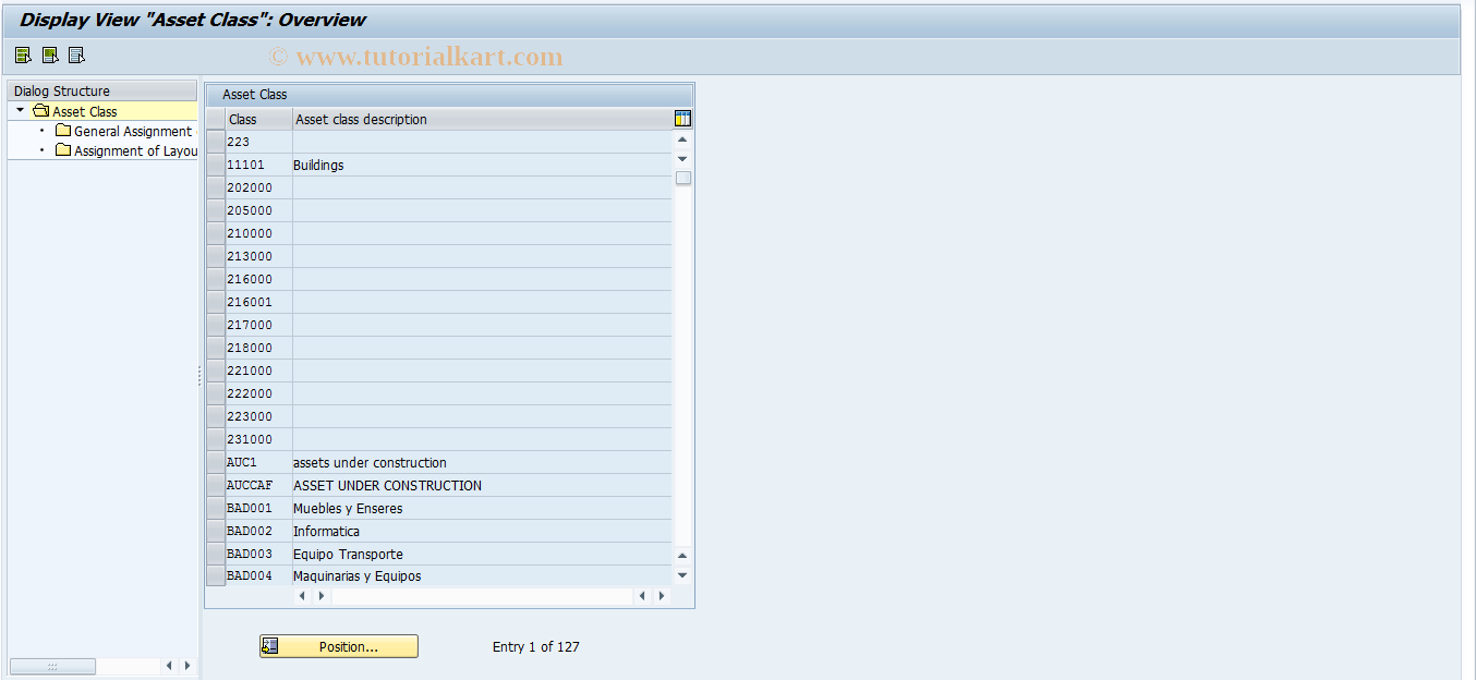 SAP TCode AOLK - Tab Layout for Asset Master Data