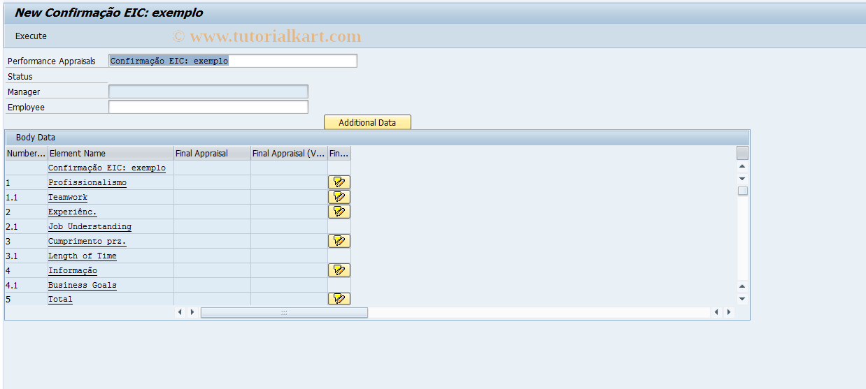 SAP TCode APPCREATE - Create Appraisal