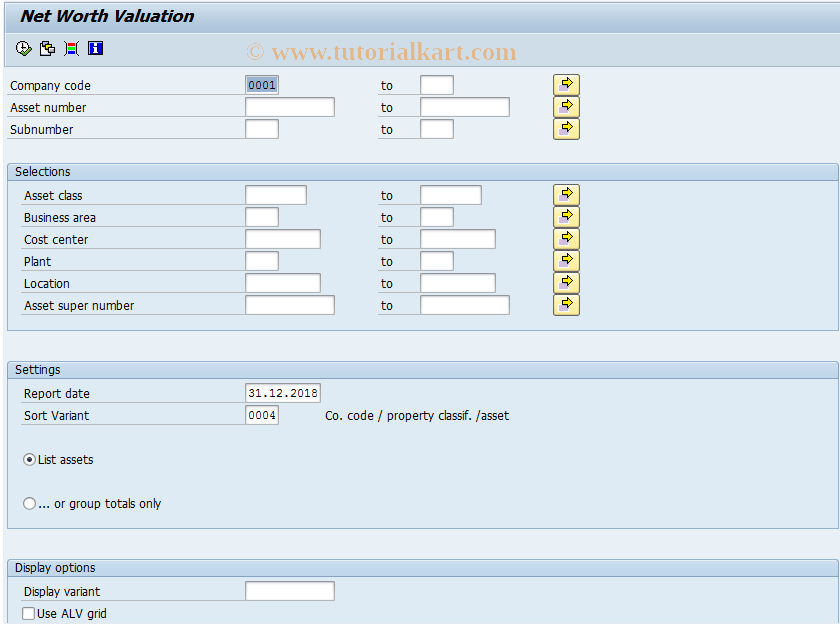 SAP TCode AR09 - Call Up Property List