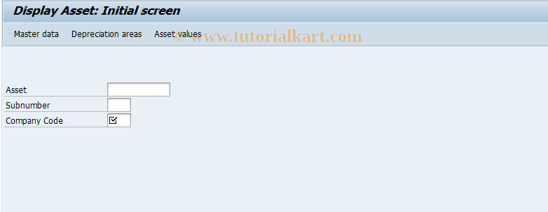 SAP TCode AS03 - Display Asset Master Record