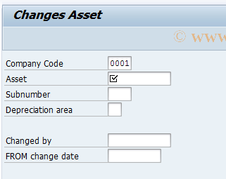SAP TCode AS04 - Asset Changes