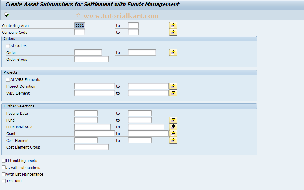 SAP TCode AS11_FMIM - Create  Asset under Construction (AuC)  Subnumber