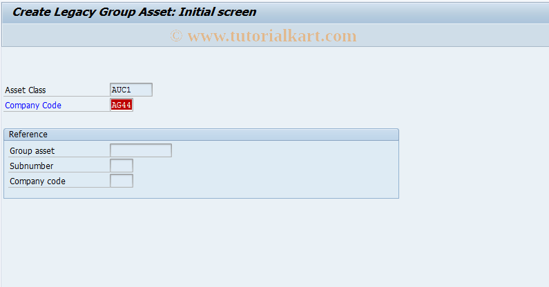 SAP TCode AS81 - Create Old Group Assets Data