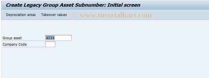 SAP TCode AS84 - Create legacy group asset subnumber