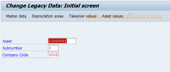 SAP TCode AS92 - Change Old Asset