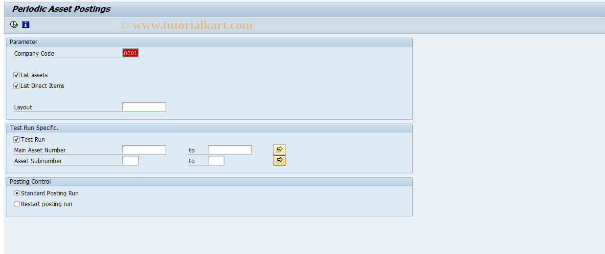 SAP TCode ASKBN - Periodic APC Posting Run