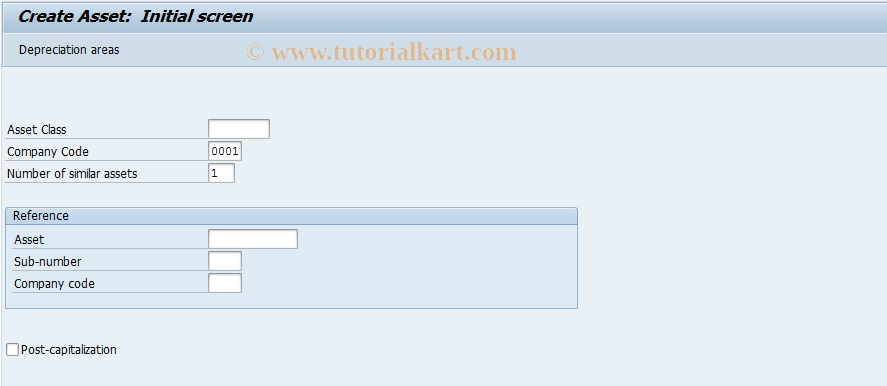 SAP TCode AT01 - Create Asset Master Record (old)